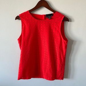 Cynthia Rowley laser cut button back tank shell